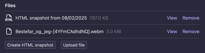 List of Linkding bookmark assets